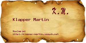 Klapper Martin névjegykártya