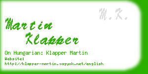 martin klapper business card